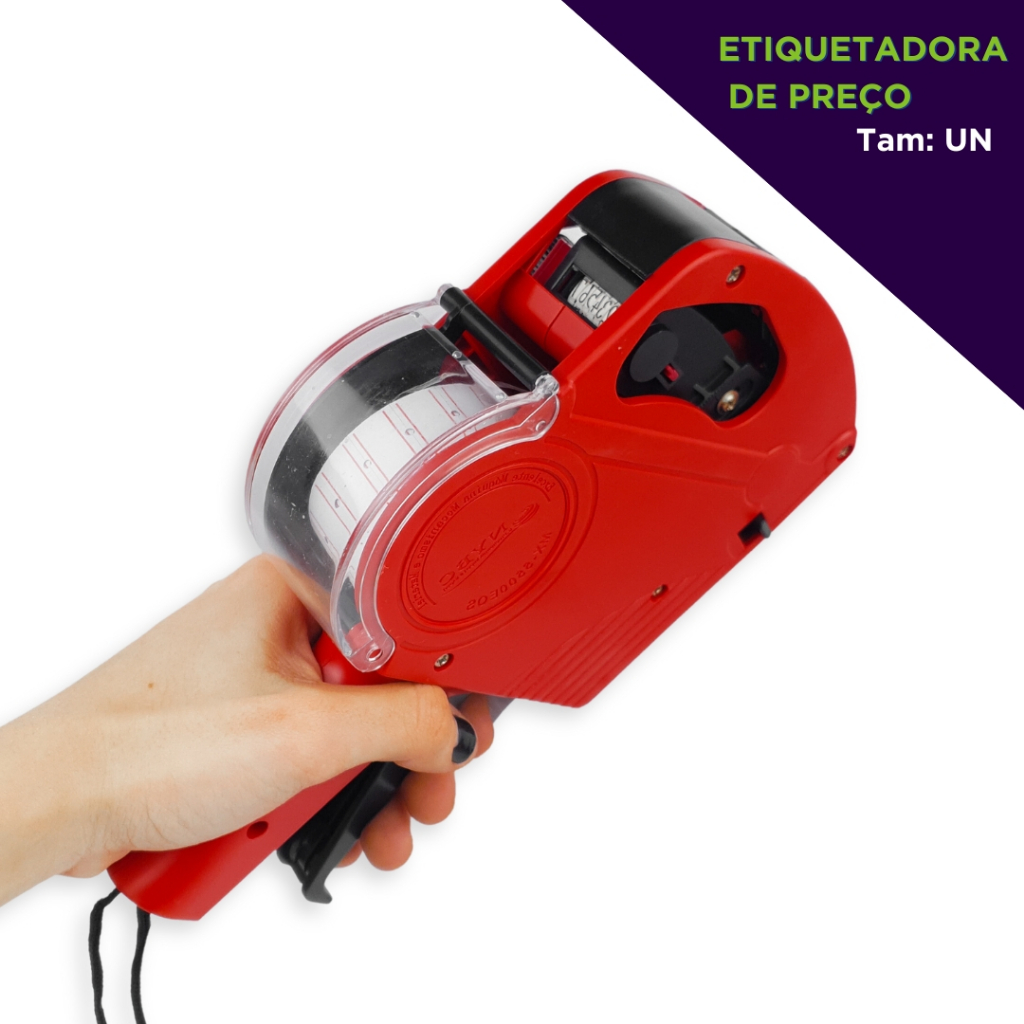 Etiquetadora de Preços Manual 8 Dígitos com Tinteiro + Rolo Inclusos Ideal para Comércio e Lojas- AV em Oferta na Shopee