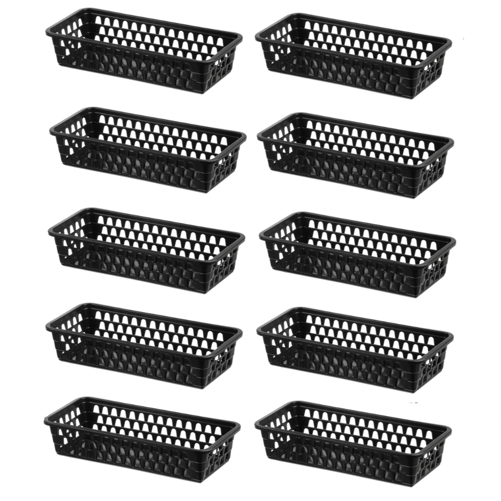 Kit 10 Cesto Organizador Multiuso Gaveta Retangular 28x12x6 em Oferta na Shopee