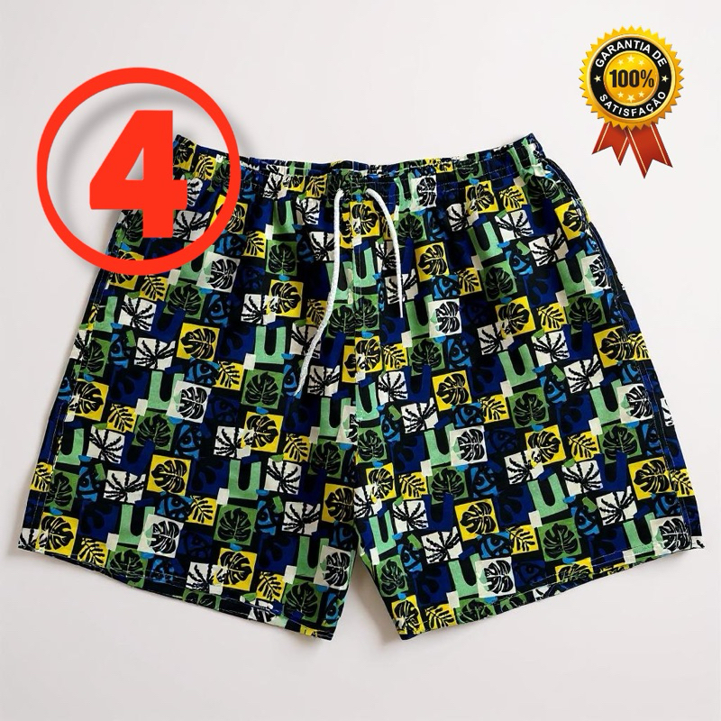 kit com 4 bermuda tactel masculino  - short de academia masculino, short tactel, short de praia mauricinho