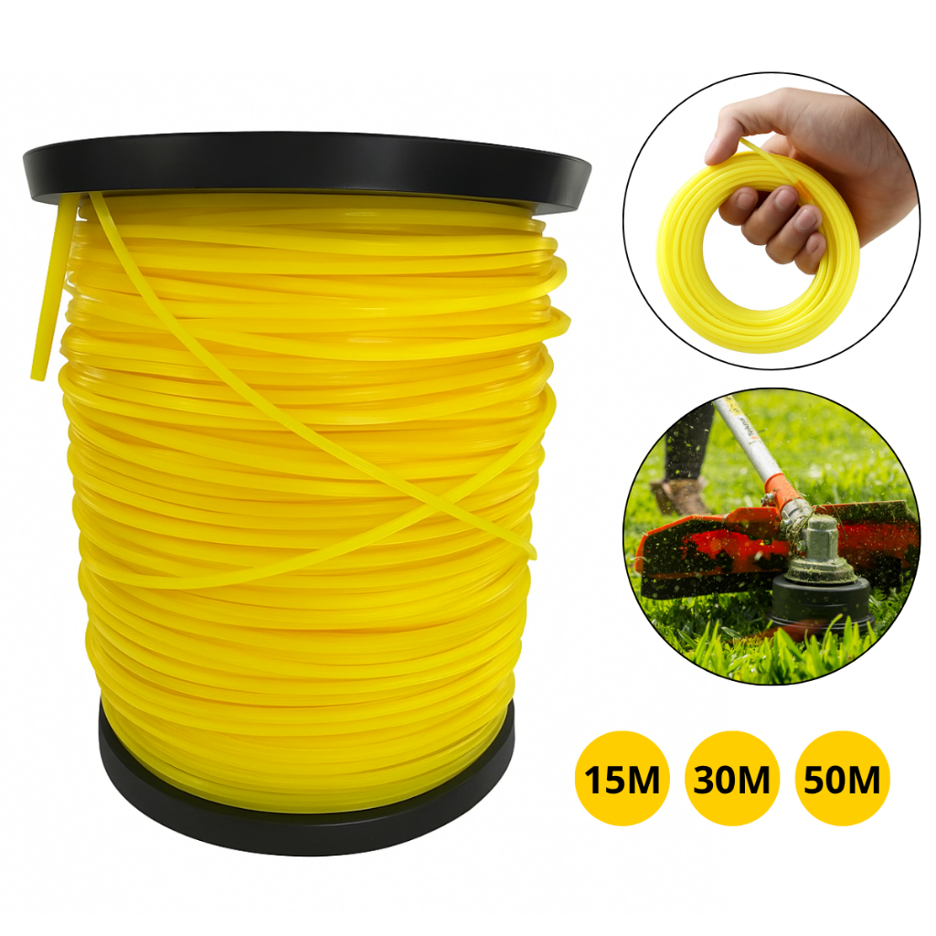 Fio de Nylon Quadrado 3mm para Roçadeira 50 Metros em Oferta na Shopee