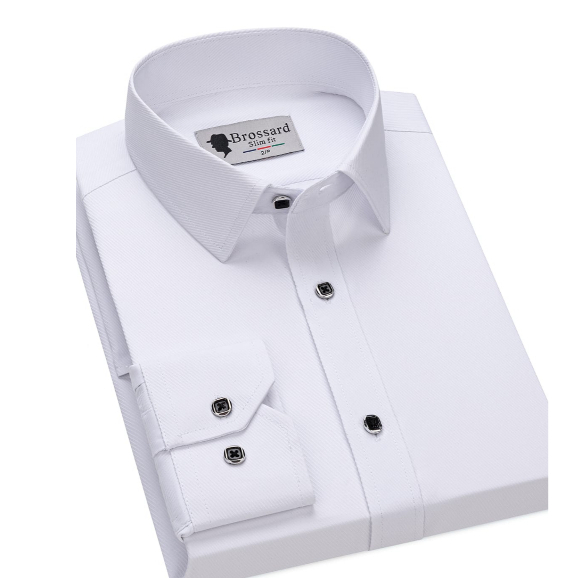 Camisa Social Masculina Slim Fit com Elastano – Manga longa e Sem Amassados