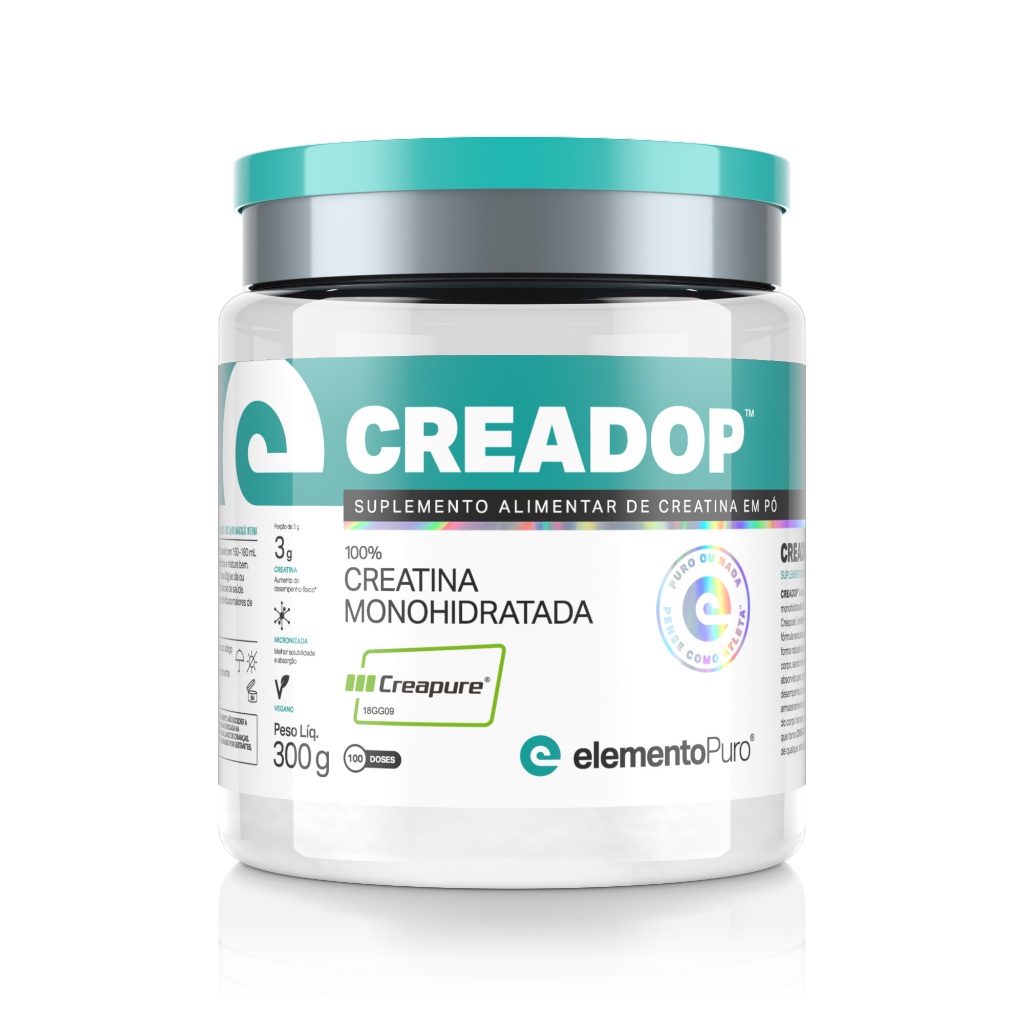 Creatina Creapure® 300g CREADOP Creatina Monohidratada 100% Pura c/ Matéria-prima Alemã elementoPuro