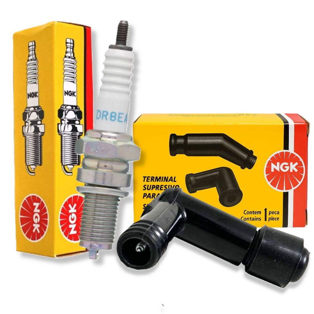 Vela de Ignição + Cachimbo Fazer 250 / Fz25 250  / Teneré 250 / Lander 250 Ngk em Oferta na Shopee