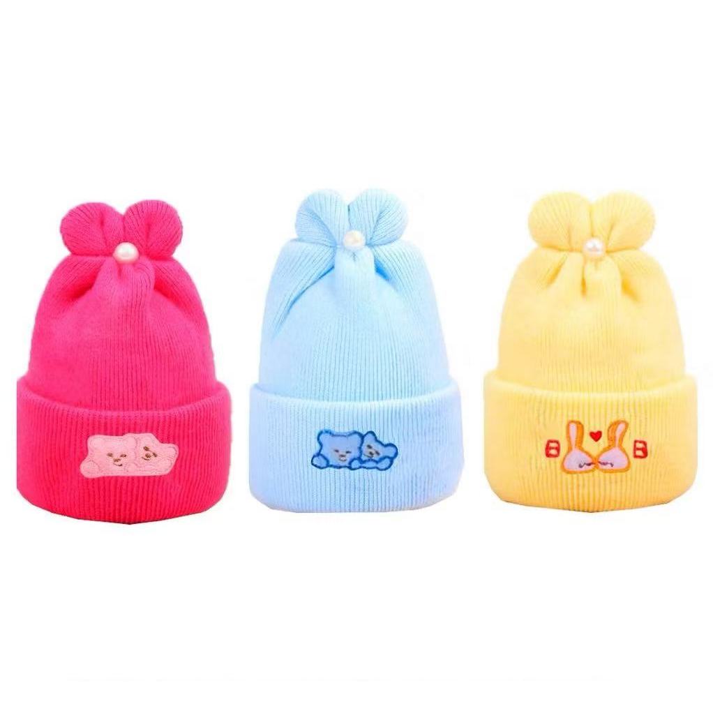 Touca Infantil Para Bebê de 0 Meses á 1 Ano Para Meninas Recém Nascido Forrada Quentinha Para Inverno em Oferta na Shopee