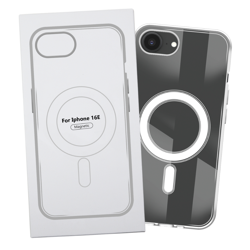 Capa Capinha Transparente Magsafe Magnética Anti Impacto TPU PC Case Para IPhone 16e tela 6.1 pol.