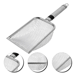 Pá Peneira de Areia Coletora Higiênica Pet Gato Cachorro Lagarto Aço Inox - Caixa de Areia em Oferta na Shopee