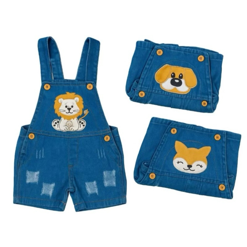 Jardineira Jeans Infantil (0 a 5 anos) Vestido ou Salopete feminina Só Hoje!