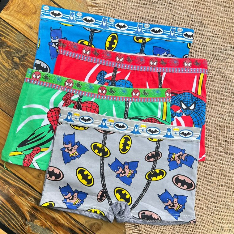 Kit 3 Cueca Algodão Moda Infantil Menino Homem Aranha e Batman Dc Marvel em Oferta na Shopee