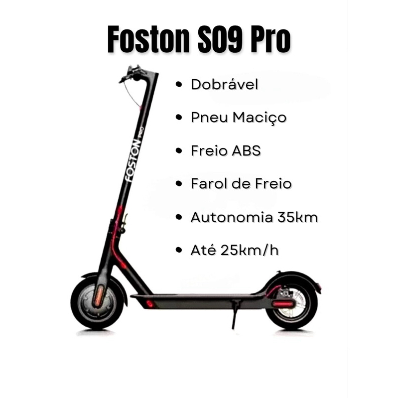 Patinete Elétrico Foston S09 Pro com painel Digital