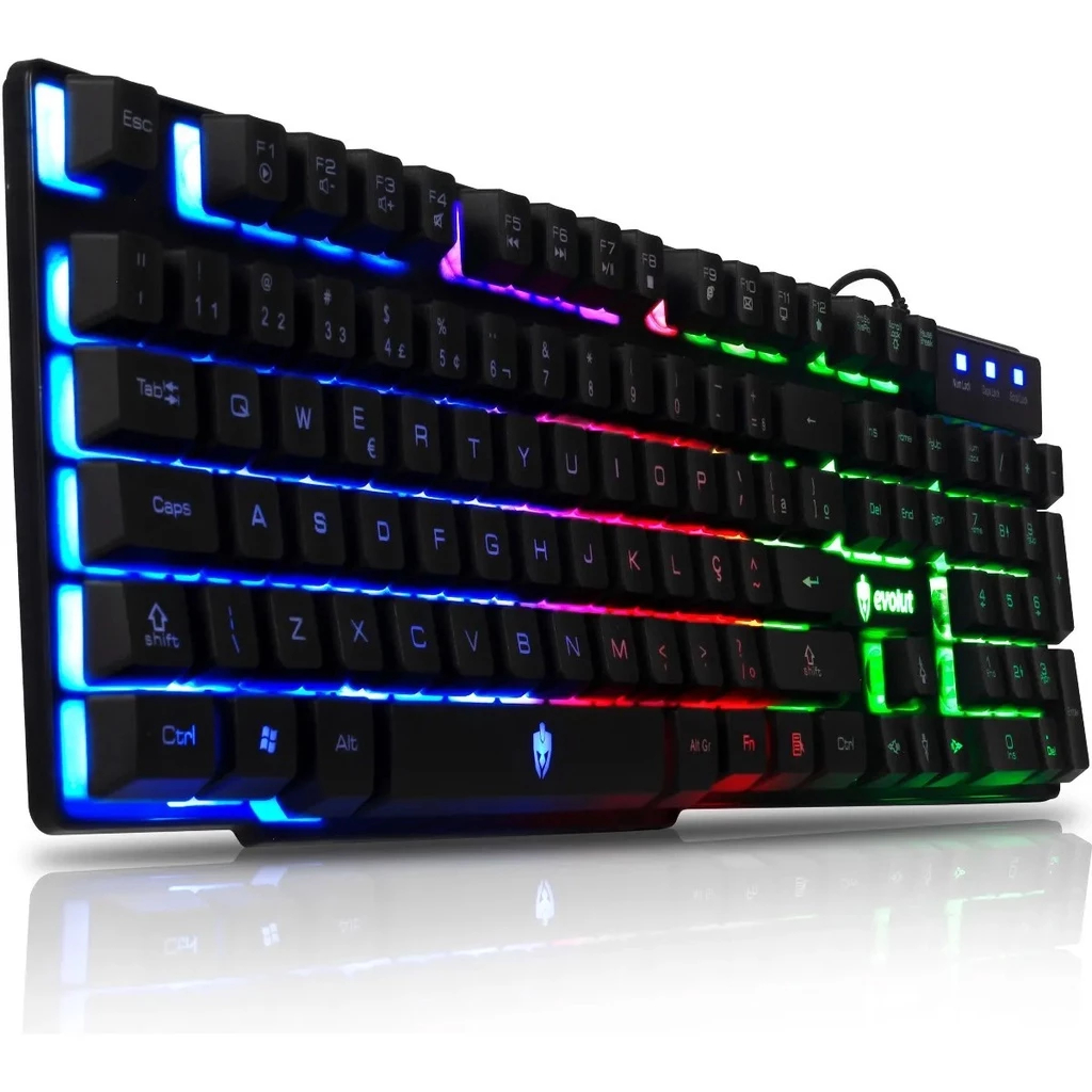 Teclado Gamer Evolut Hawke Eg-206rb Rainbow Led Pc Xbox Ps4