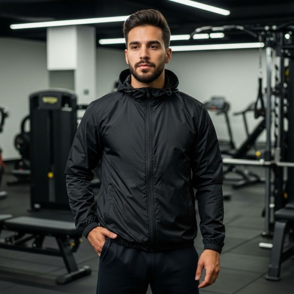 Jaqueta Masculina Corta Vento Lisa com Capuz Forrada Zíper e Bolsos Funcionais P M G GG G1 G2 G3 G4 Plus Size