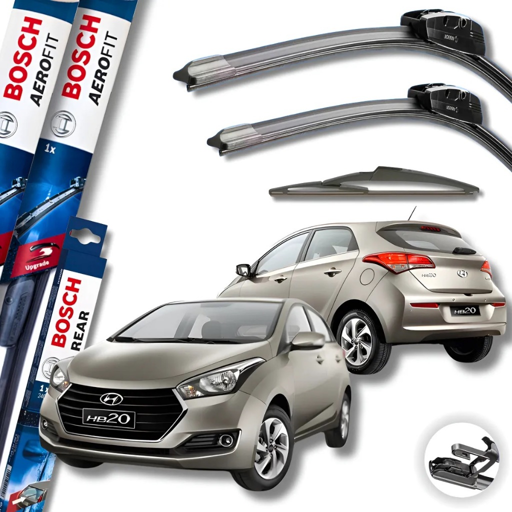 Imagem Jogo Limpador De Parabrisa Silicone Chuva Hb20 2013 A 2019