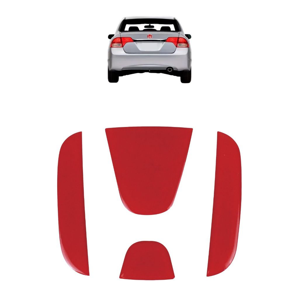 Aplique Vermelha Emblema Porta Mala Carros Honda 1992 a 2025