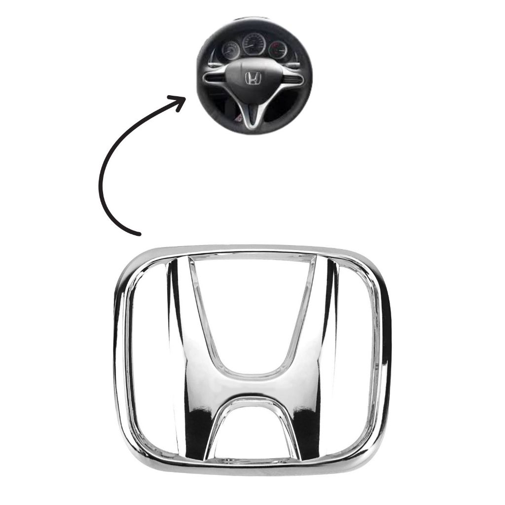 Emblema para volante CR-V Accord 2008 a 2014 Logo Honda Cromado Com Pino