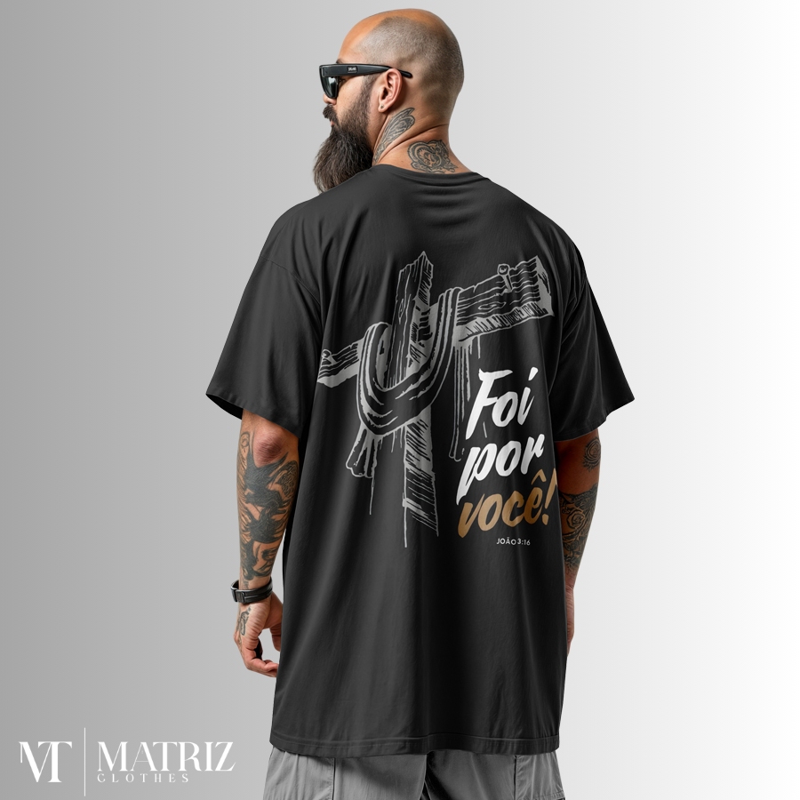 Camiseta Oversized Masculina Cristã  Jesus 100% Algodão Premium