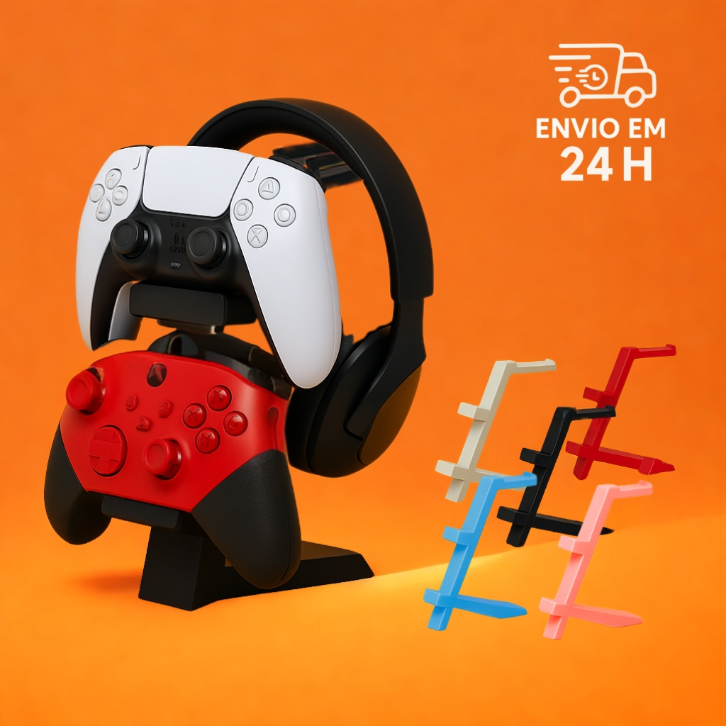 Suporte para 2  Universal controles PS5  XBOX e Fone de ouvido / HeadSet / HeadPhone