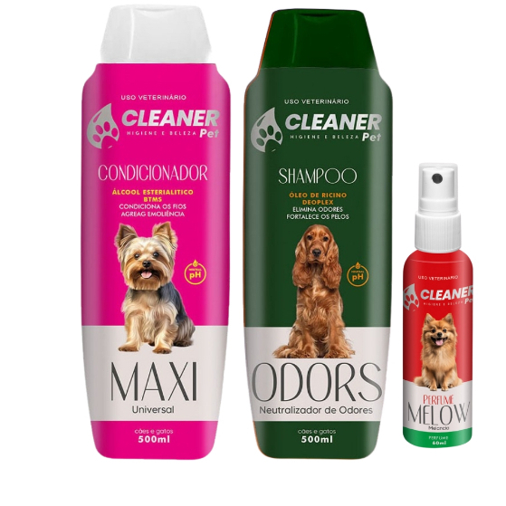 kit Shampoo Para Cachorro Shampoo neutralizador de odores+Condicionador Cleaner 500mL +Perfume 60ml