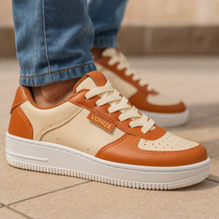 Tênis Feminino  Casual Unissex Bege Caramelo Estiloso Barato - 34 ao 43 - Macio e Confortável em Oferta na Shopee