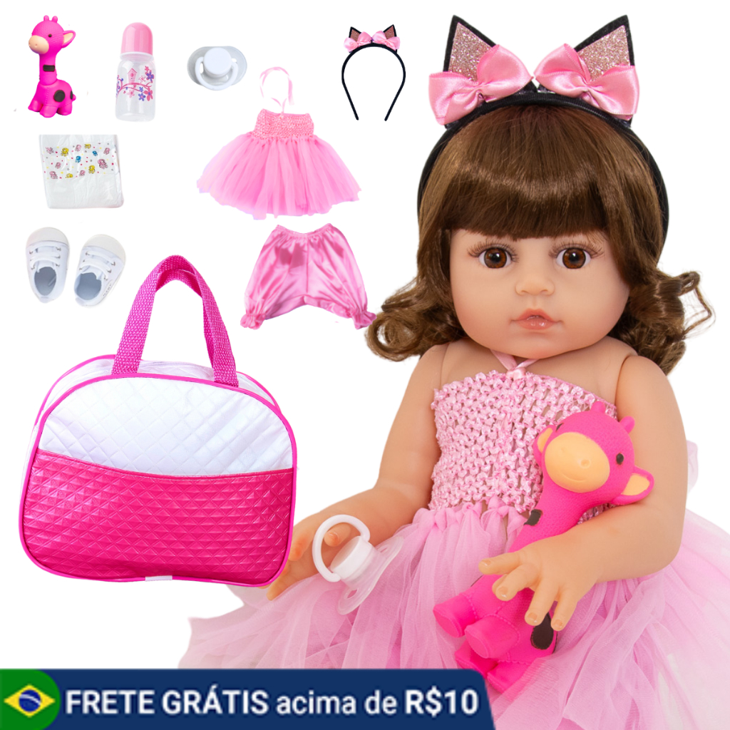 Bebê Reborn Boneca Realista Bailarina Em Silicone Bolsa Maternidade Pode Dar Banho Promoção - Mom & Baby