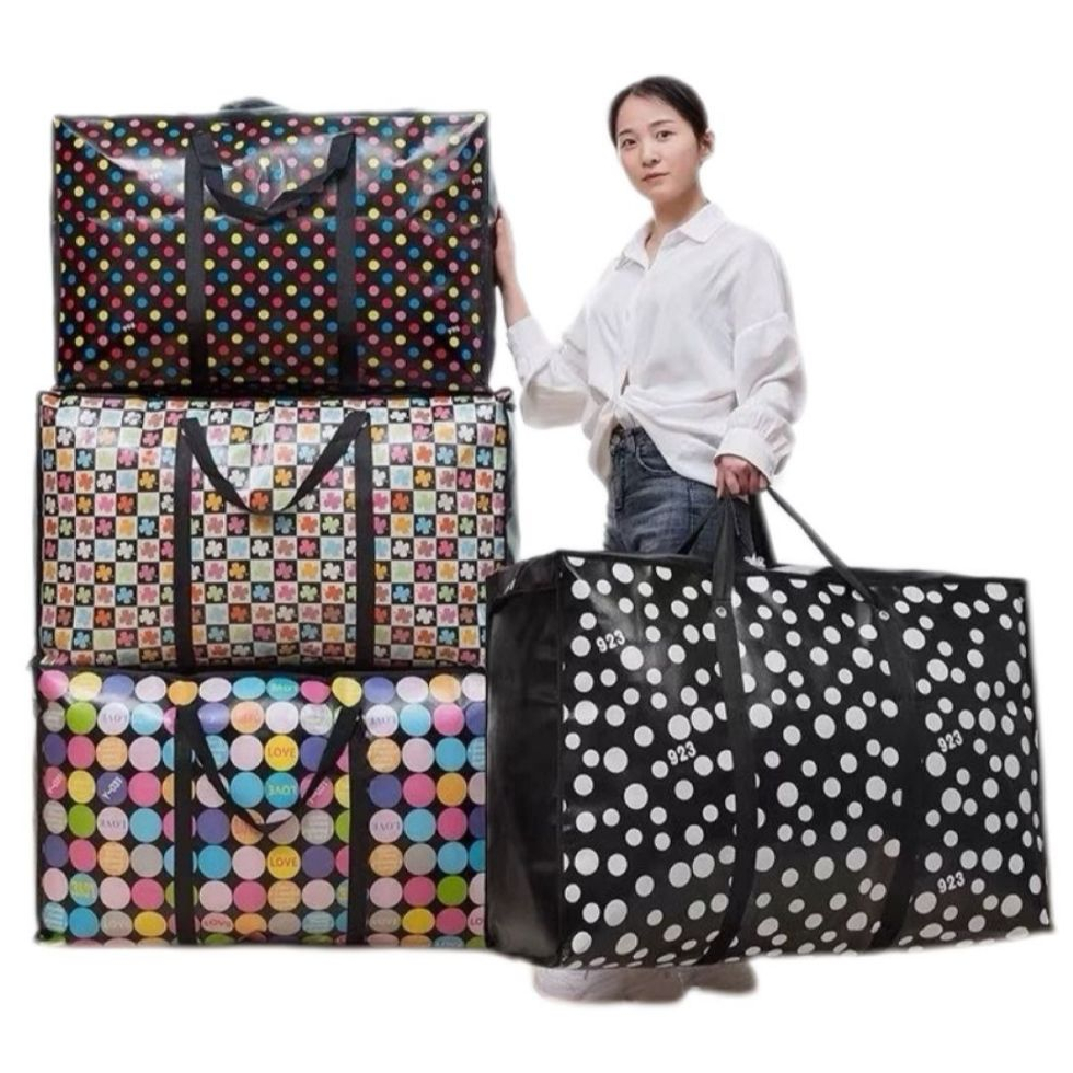 Sacolão Grande Reforçado com Zíper para Viagem, Compras, Mudanças e Organização – Estampas Sortidas