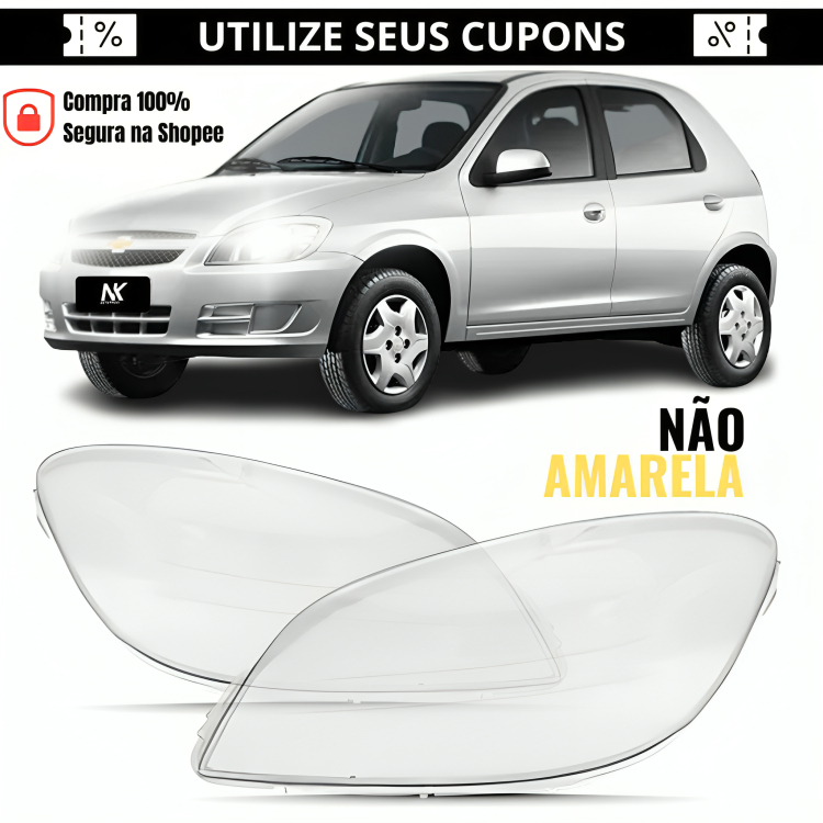 Par/Un Lente Farol Celta Prisma 2007 2008 2009 2010 2011 2012 2013 2014 2015 Farolete Lentes
