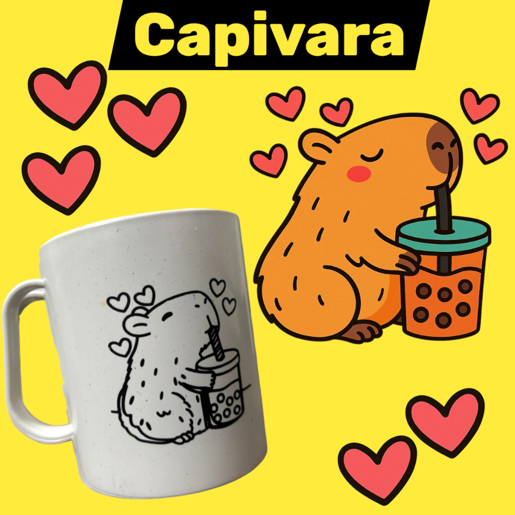 Kit 25 Canecas mágicas Capivara dia das crianças interativa colorir plástico infantil em Oferta na Shopee