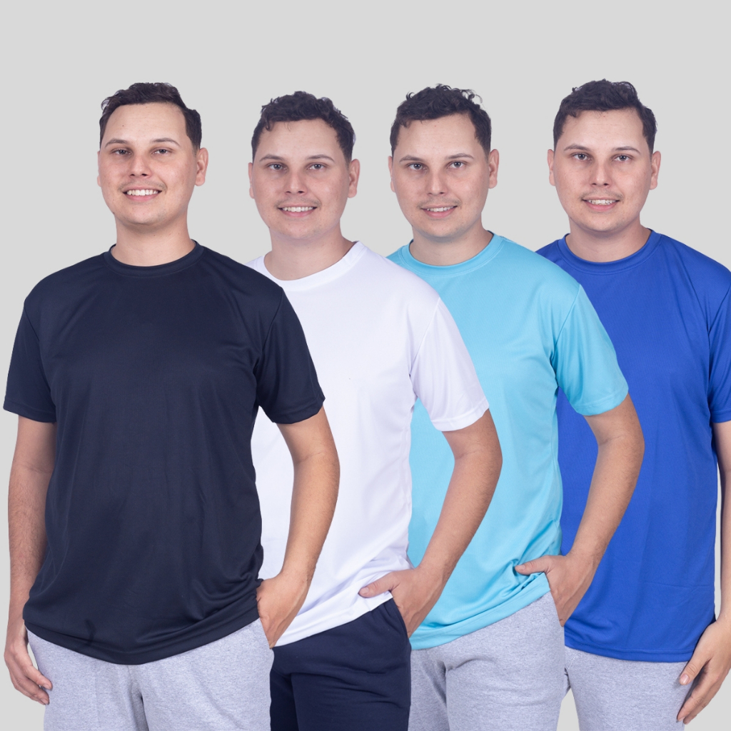 Kit 4 Camiseta masculina Dri-fit academia treino corrida esportes roupa fitnes musculação blusa