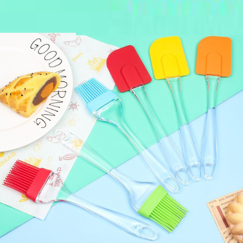 Kit Espátula e Pincel Silicone Cozinha Utensilio Alisadora 02 Unidades Pão Duro Colher Confeitar Conjunto Resistente
