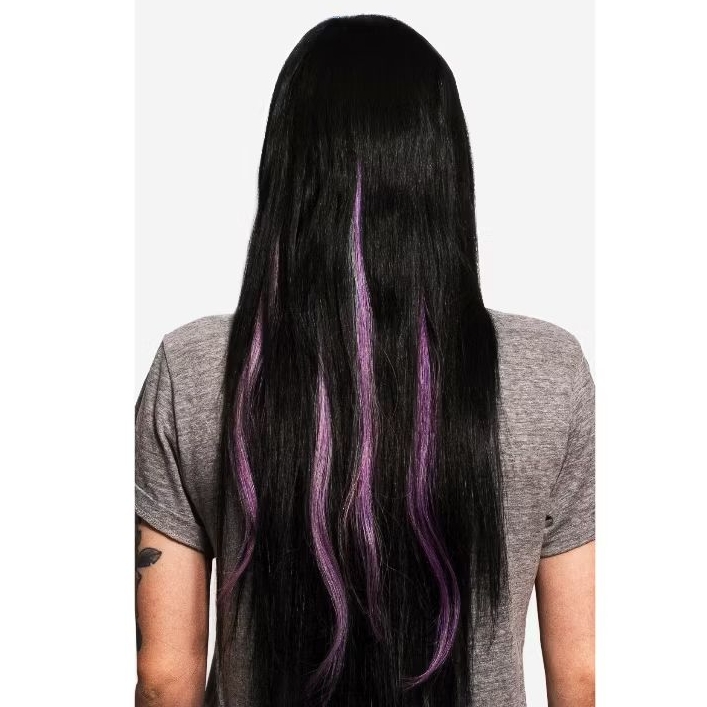 Aplique de cabelo humano,Mechas de cabelo coloridas, cabelo natural cores diversas , racoon hair, listrado ou liso