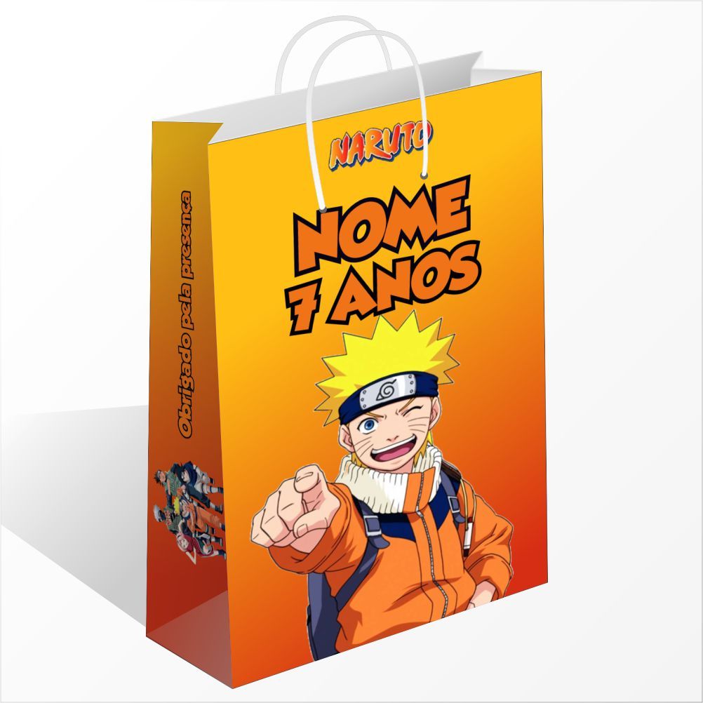 Sacolinha Personalizada Naruto Personalizada Com Nome Sacolinha Aniversario Lembrancinha