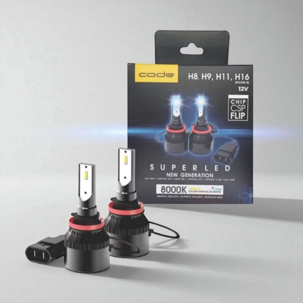 Par Lâmpada Super Led H8/H9/H11/H16 8000K Tipo Xenon Lampada Automotiva 12V