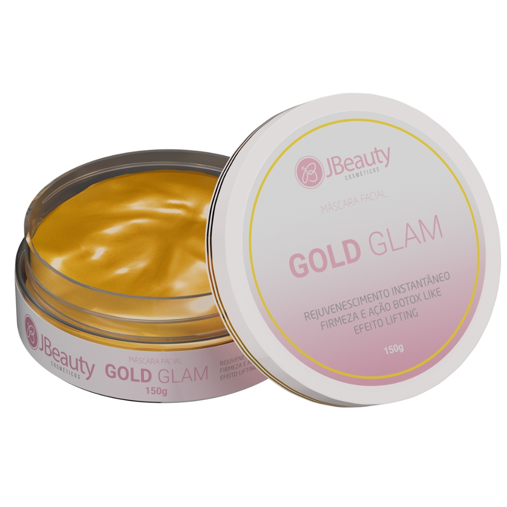 JBeauty Máscara Facial Ouro Gold Glam 150g Efeito Lifting, Botox Like e Rejuvenescimento Instantâneo