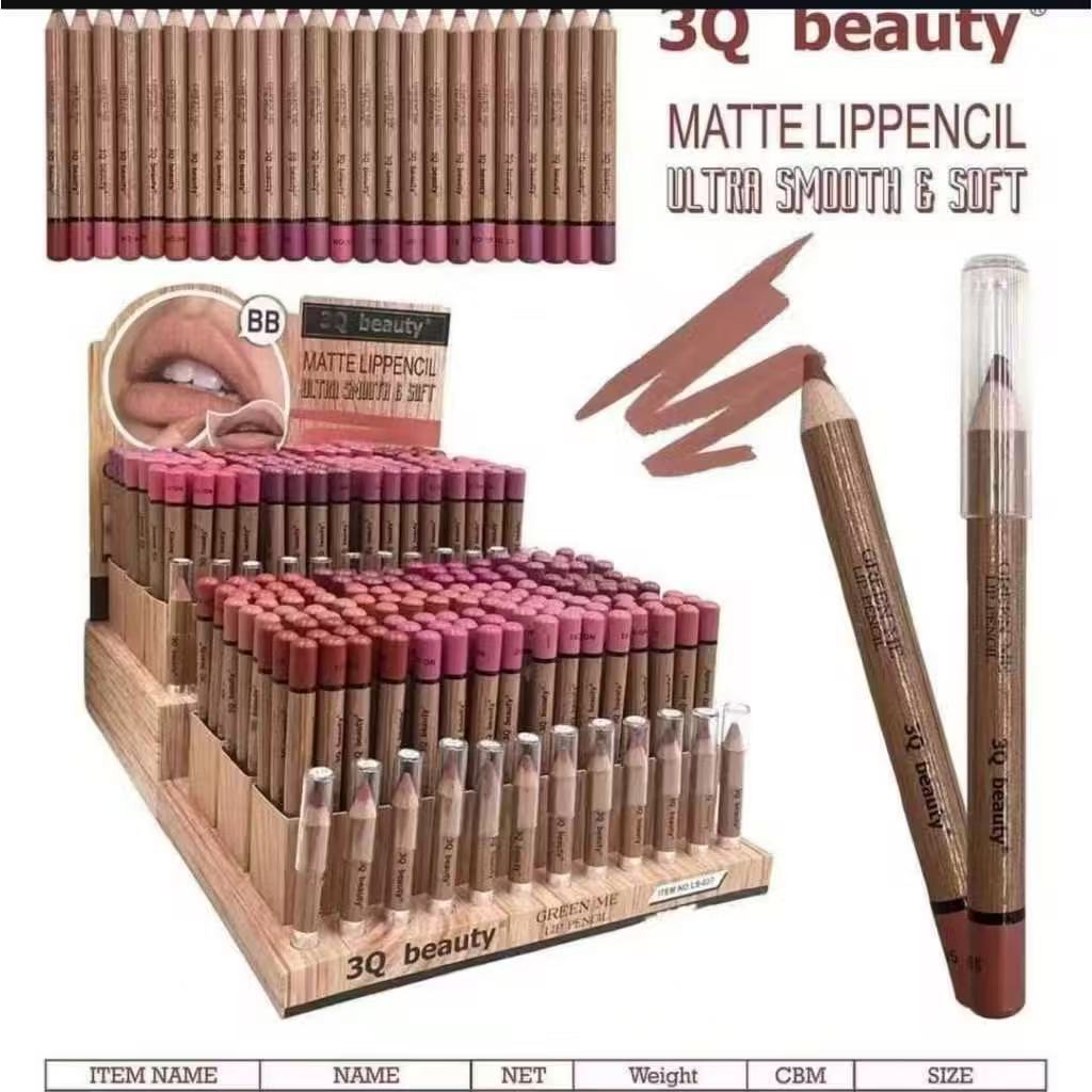 Lápis Labial Super Macio Madeira 3 Q Beauty Green me / Lip Pencil Boca Labios Deleniador Labial em Oferta na Shopee
