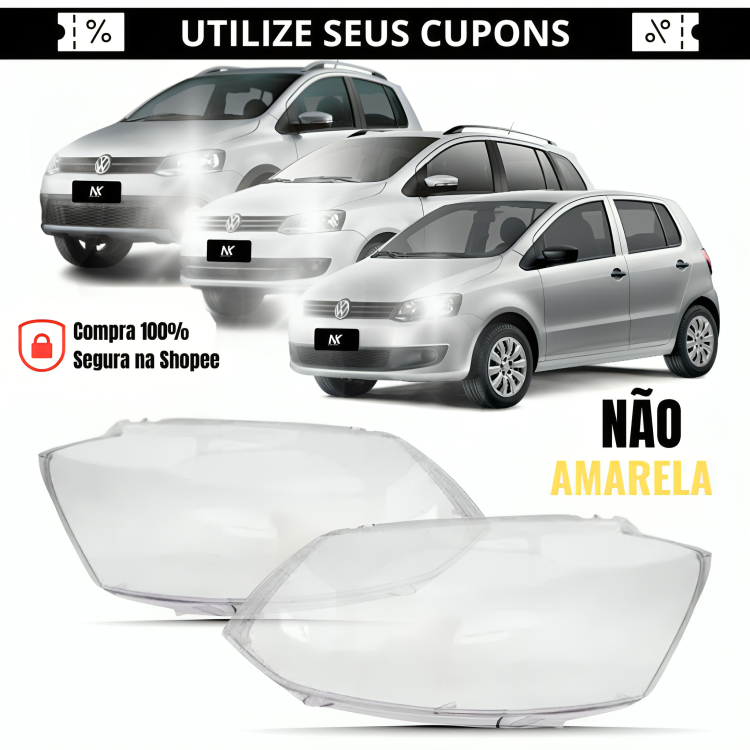 Par/Un Lente Farol Fox Crossfox Spacefox 2010 2011 2012 2013 2014 Lentes Não Ama