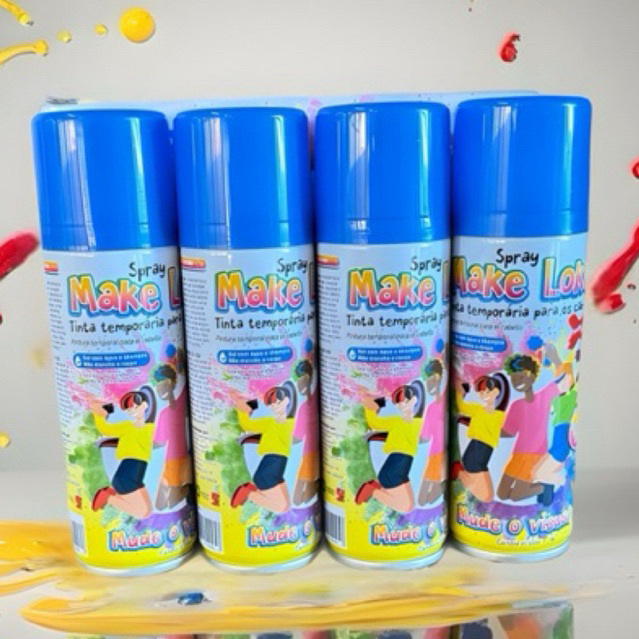 Spray para Cabelo Tinta Várias Cores MAKE LOKO 120ml, Halloween, festa, casamento