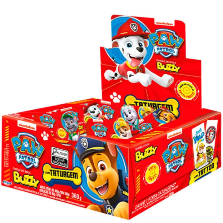Chiclete Patrulha Canina Tutti Frutti c/90 - Buzzy