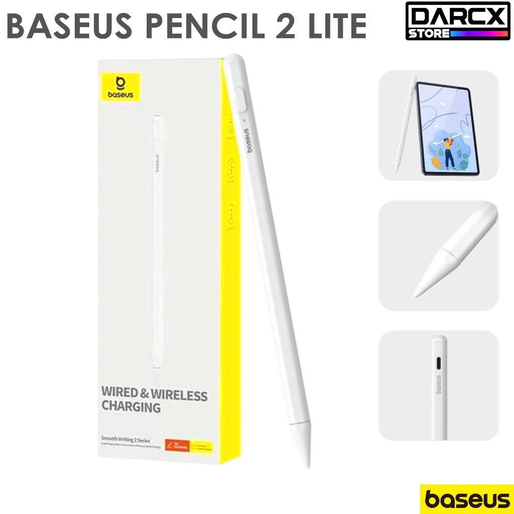 Caneta Stylus Baseus Pencil Smooth Writing 2 p/ iPad | USB-C | Inclinação Rejeição de Palma,Magnética