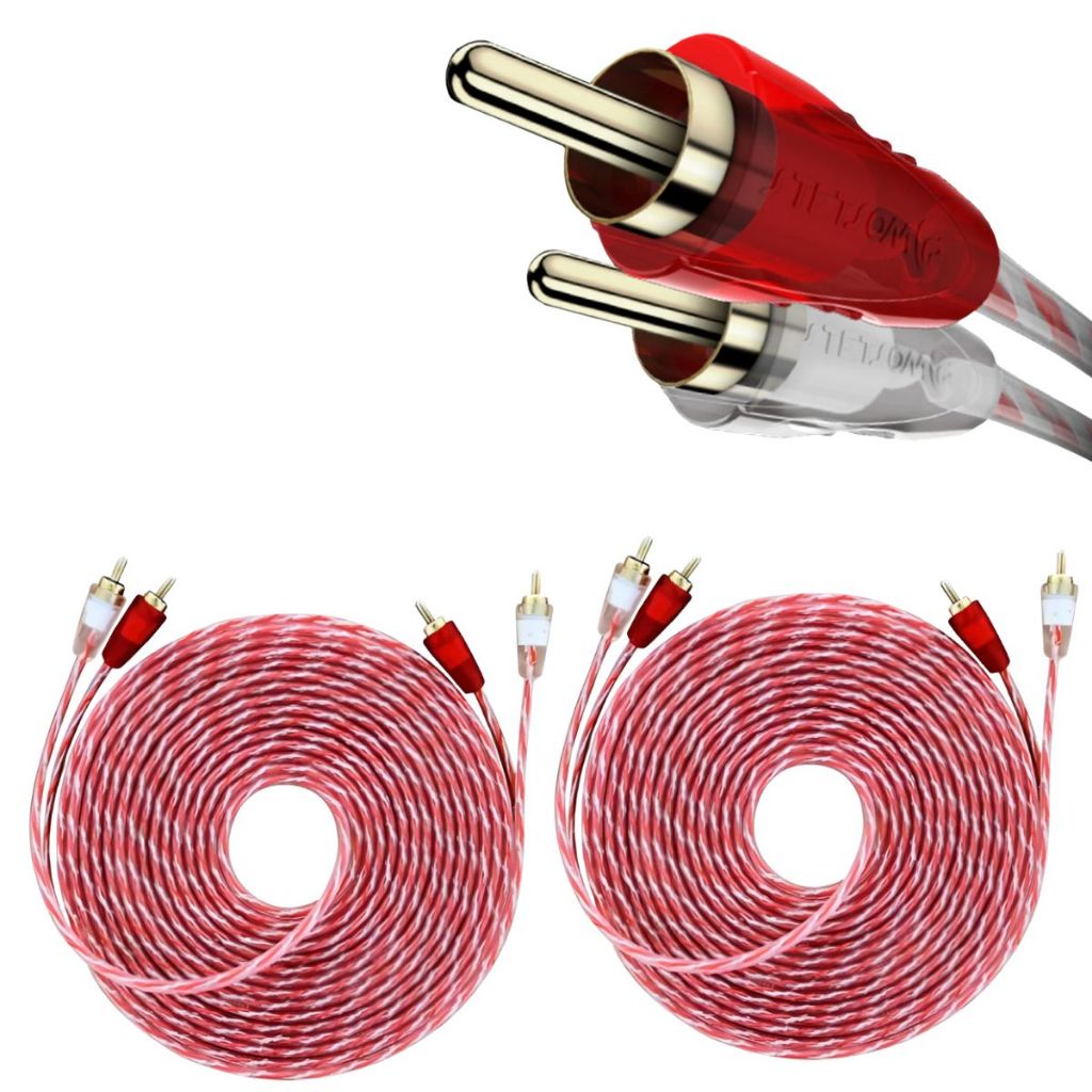 2 Cabos Rca 5M Injetado Stetsom Amplificador Rádio