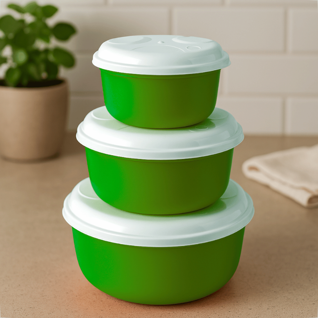 Kit 3 Potes Organizadores Plástico Redondo Tampa Branca Trio P M G em Oferta na Shopee