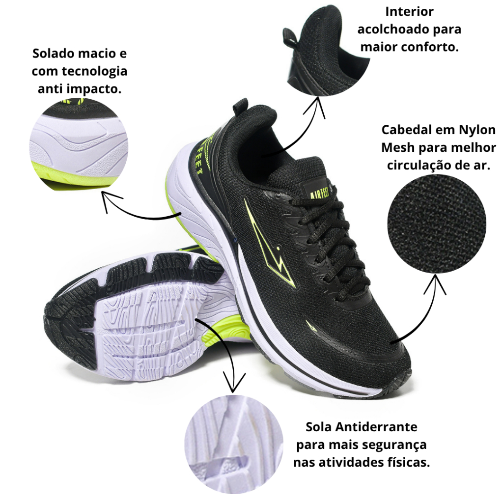 Tênis Feminino Prática de Esportes Fitness Academia Musculação Crossfit Caminhada Corrida