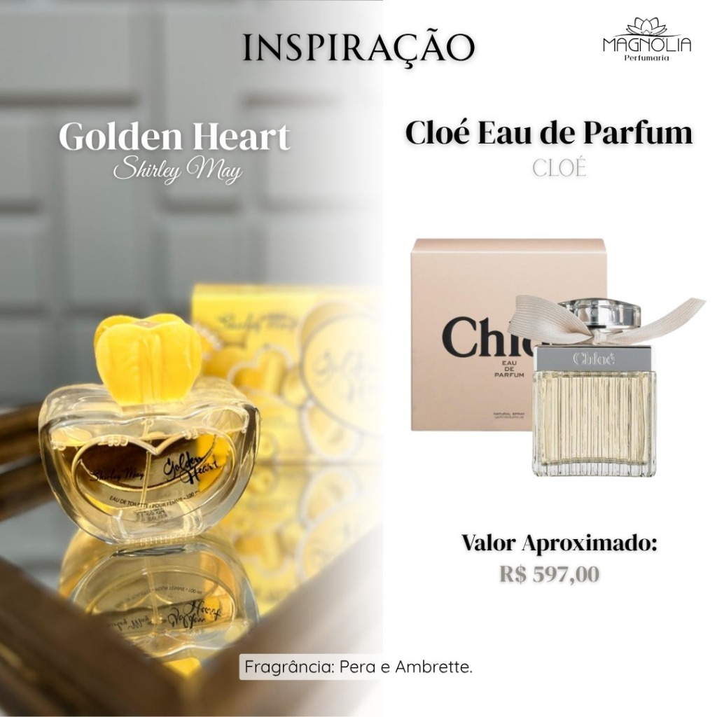 Perfume Golden Heart - Perfume Feminino Importado Fragrância Internacional Marca Shirley May 61325