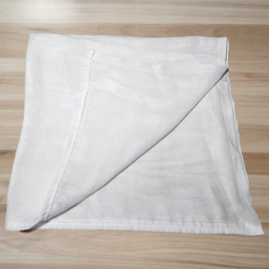 Kit 6 Fralda Branca com  bainha tecido duplo fralda de ombro luxo grande de  algodão 70cm x 70