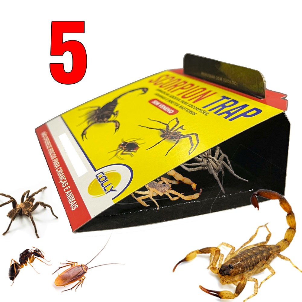 Kit com 5 unidades Armadilha Adesiva Captura Escorpião Barata | Scorpion Trap Colly em Oferta na Shopee