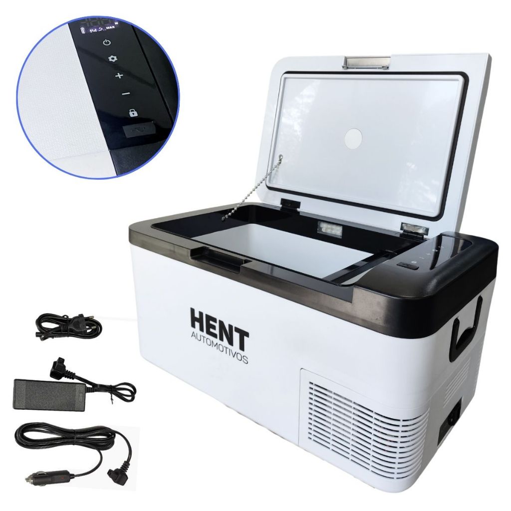 Geladeira Portátil Caminhão Carro Van Micro-ônibus Camping Barco Trailer 18 Litros Quadrivolt