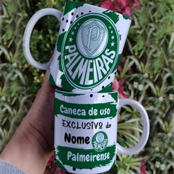 Caneca Personalizada Time de Futebol Palmeiras com Nome