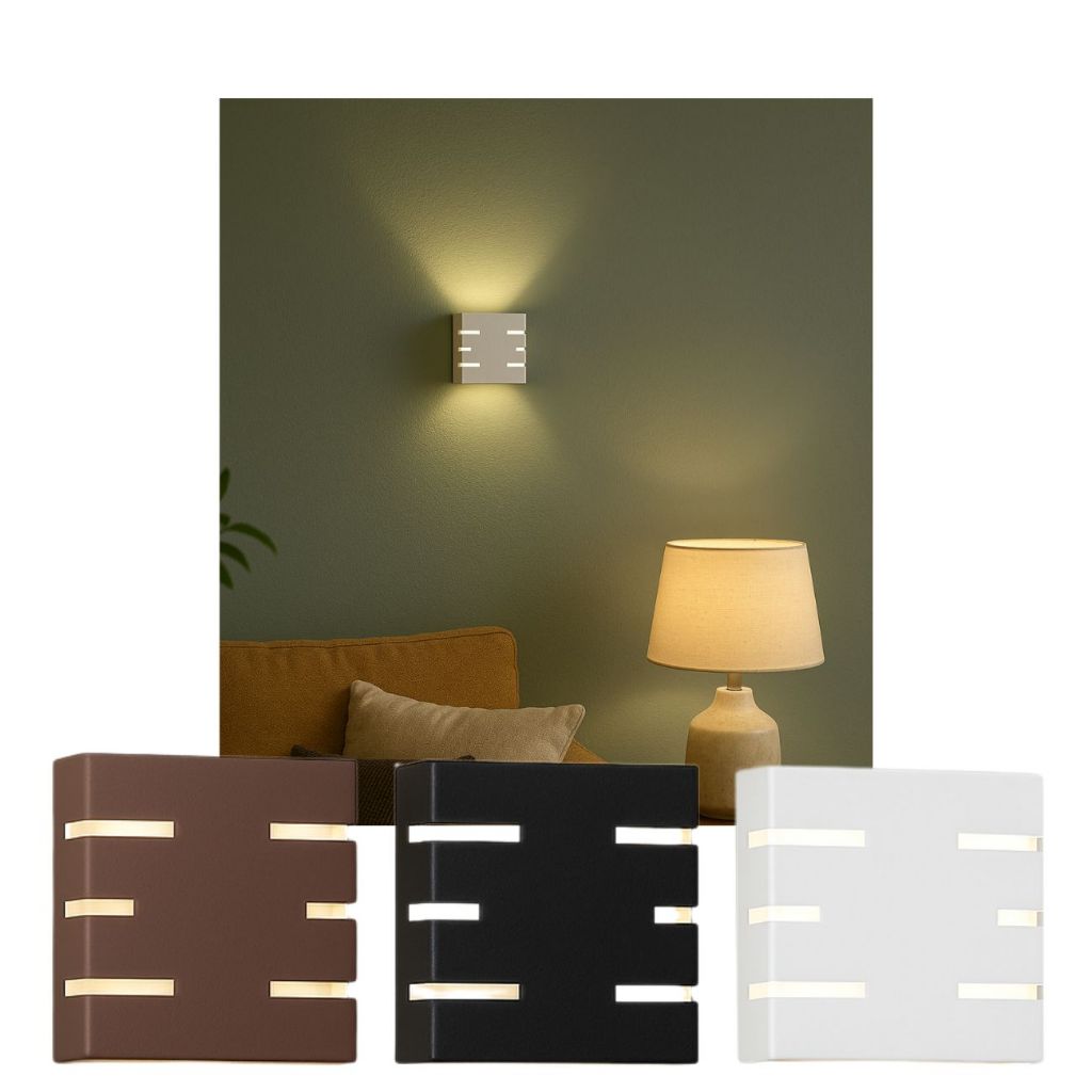 Kit 8 Luminaria Arandela de Parede 6 Frisos Bivolt Bocal G9 Preta Branca Marrom P/ Fachada  Muro