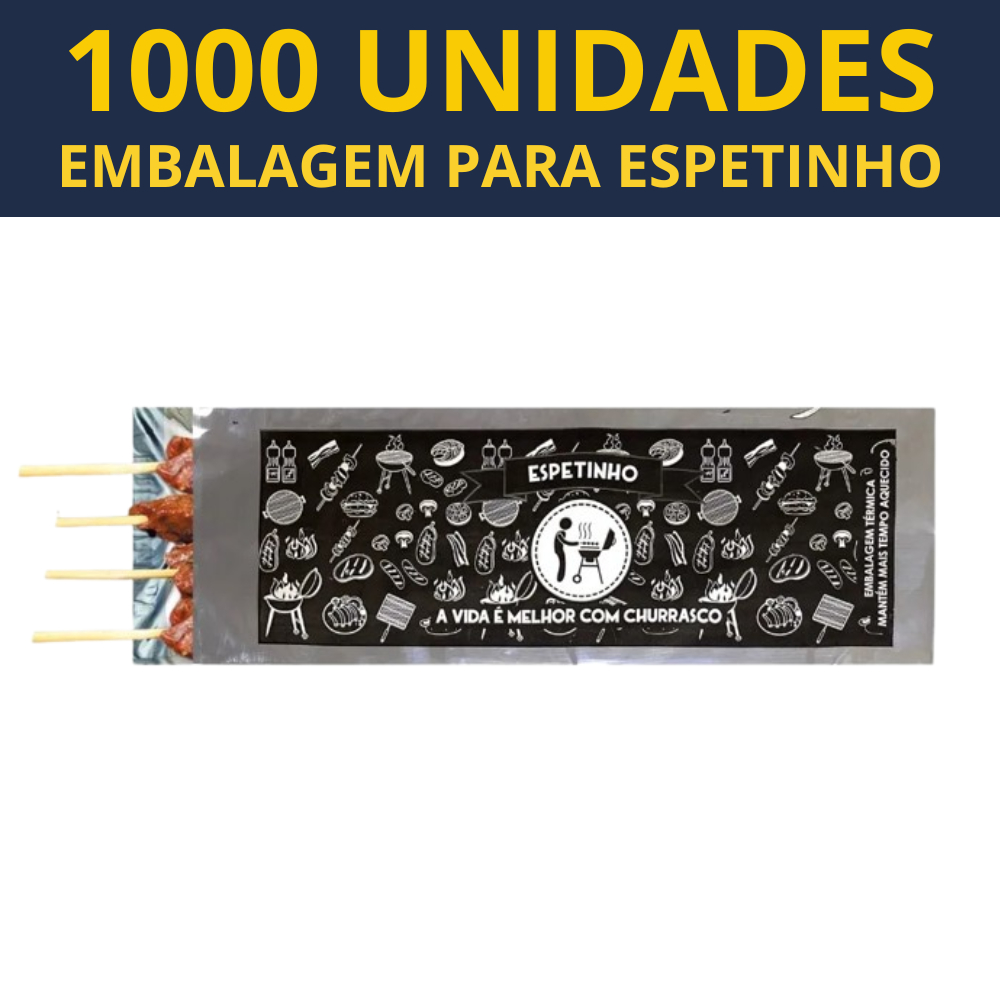 Embalagem Térmica Espetinho Saquinho Churras +grossa 1000 Unidades