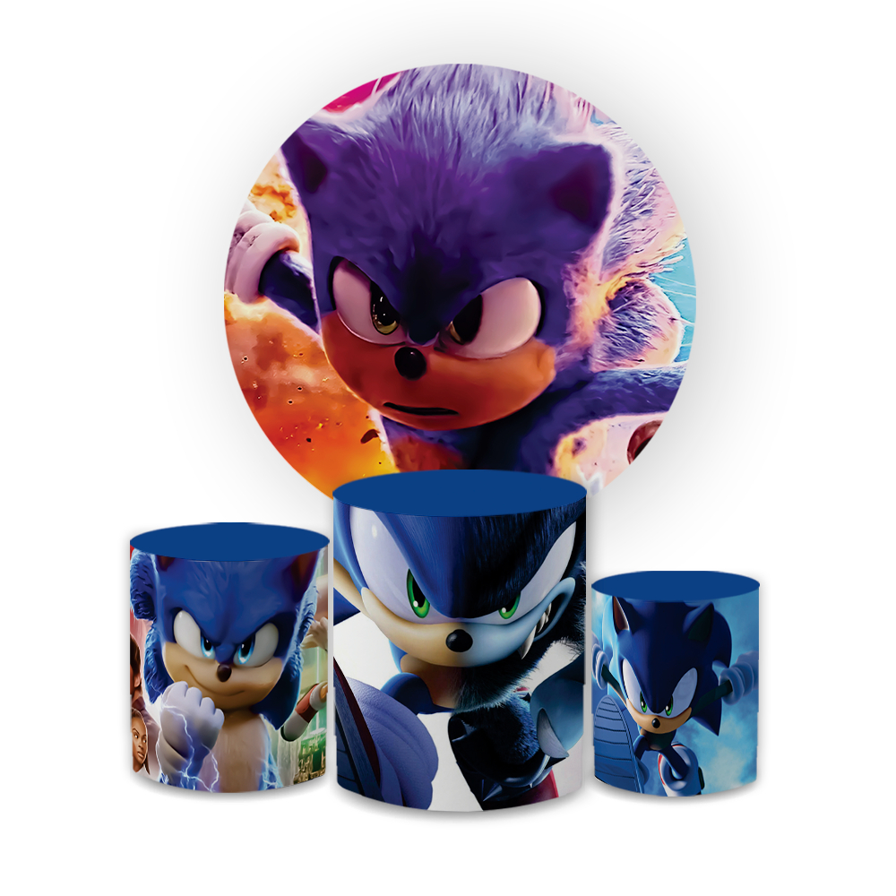 Kit Capas Festivas Para Painel e Cilindros Sonic Aniversario Decoração Lançamento Moedas — imagem 2 de 2