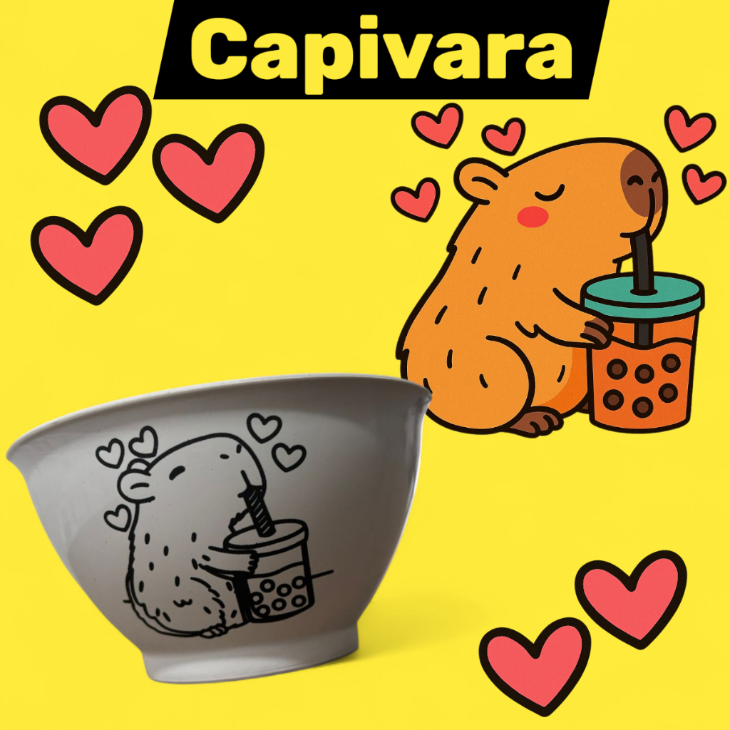 Kit 30 Cumbucas 400ml Capivara interativo colorir infantil dia das crianças plástico brinq...