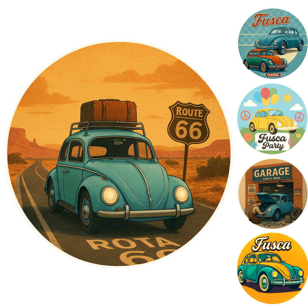 Capa Painel Redondo Mesa Fusca Sublimado C/ Elástico 50×50Cm
